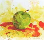 Green Apple.  Watercolor study by Chris Carter